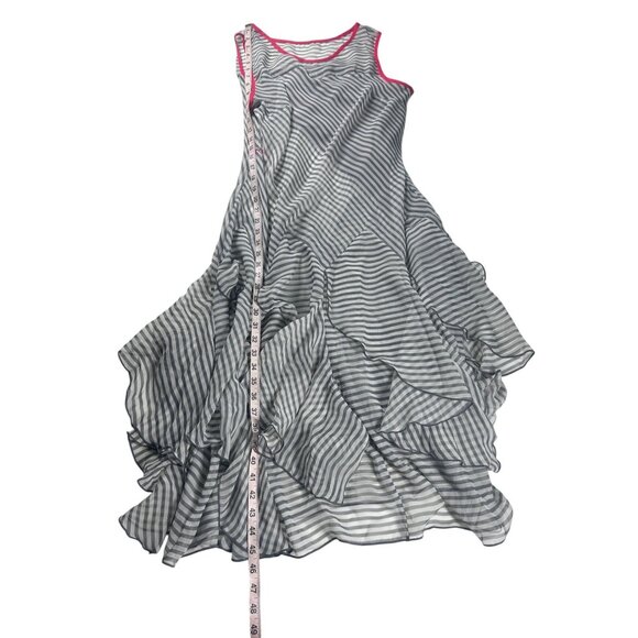 Robbie‎ Bee Dress Women's  Size 16 Striped Sleeveless Ruffled Preowned - Picture 5 of 8